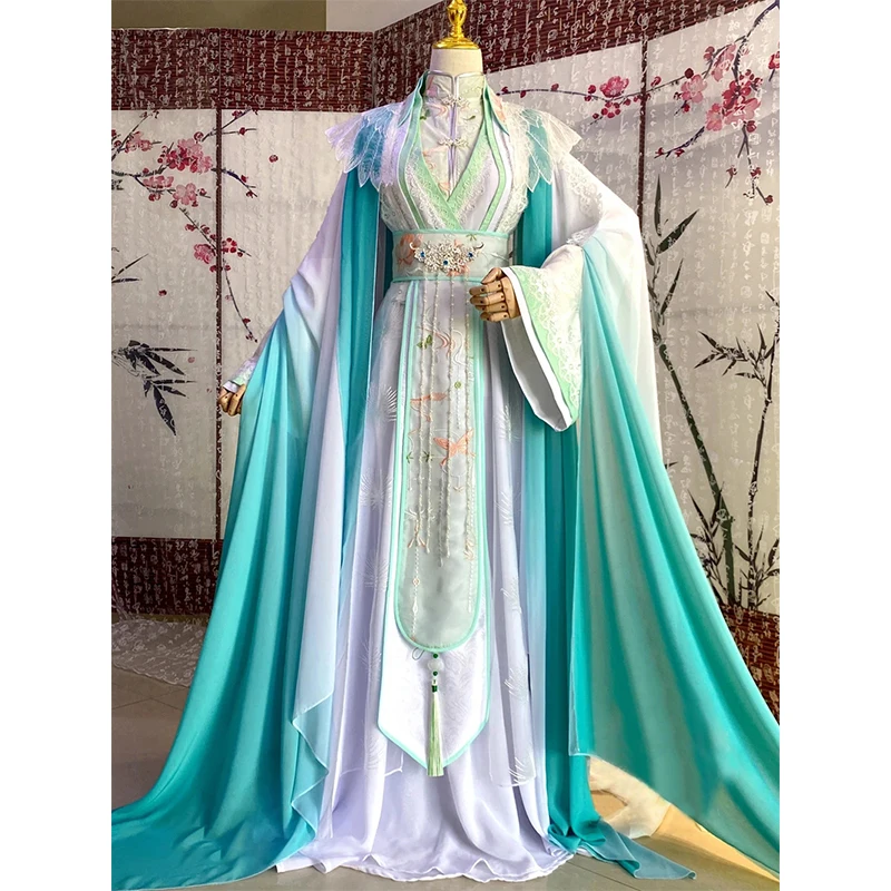

Heaven Official's Blessing Wind Master Qingxuan Cosplay Ancient-Costume Men Women's Han Chinese Clothing Crown Fan Full Set