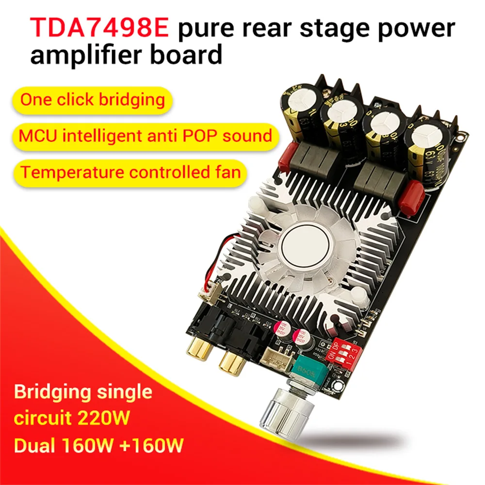 

ZK-1602 TDA7498E Digital Power Amplifier Board 15-35V Dual 160W*160W 220W mono pure post-stage for Elecrtronic Component Tool