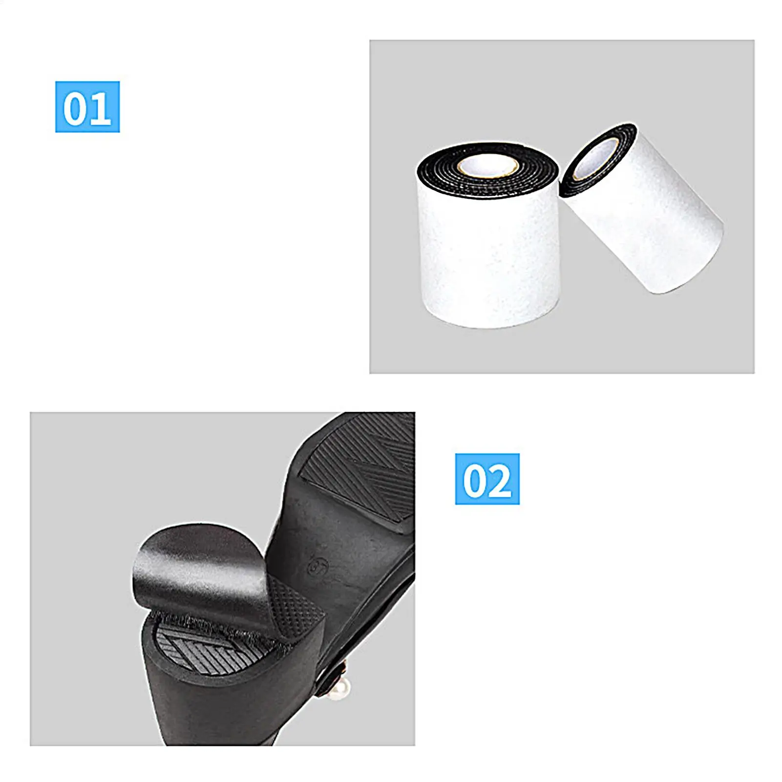 1 Rolle Anti-Rutsch-Sohlenauflagen aus Gummi, verschleißfeste Sohlenschutzauflagen, Schuhgriff-Aufkleber, selbstklebende Schuhmatten ﻿ – Detail 4
