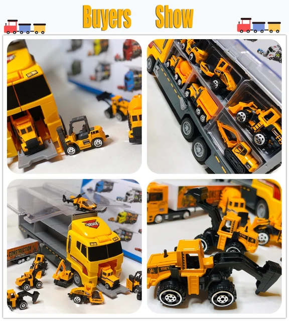 12in1 Mini Construction Model Vehicle 1:64 Alloy Engineering Trucks Mini Alloy Cars Loader Excavator Tractor Toy for Boys Gifts 6
