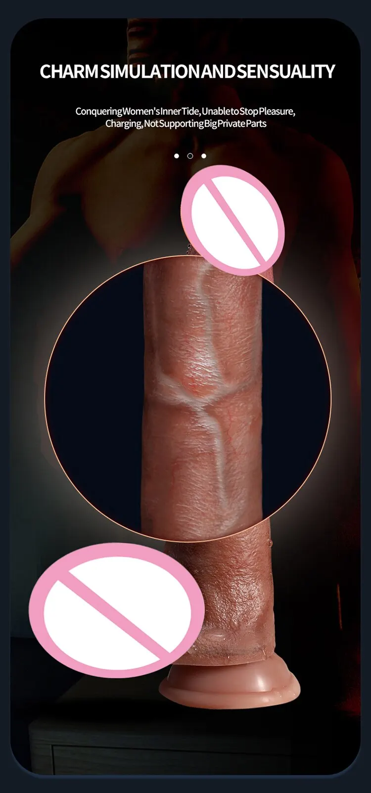 JIUUY Soft Sliding Penis for Women Realistic Dildo With Strong Suction Cup Female Vagina Masturbator Couple Adult Sex Toys