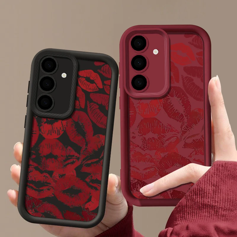 Red Lips Pattern Soft Phone Case Cover