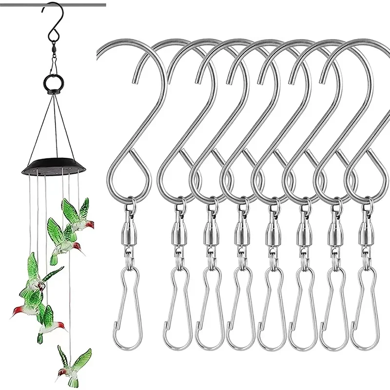 

1/5/10Pcs Swivel Hooks Clips for Hanging Wind Spinners Wind Chimes Crystal Twisters Party Tools Kitchen Bedroom Rotating S Hooks