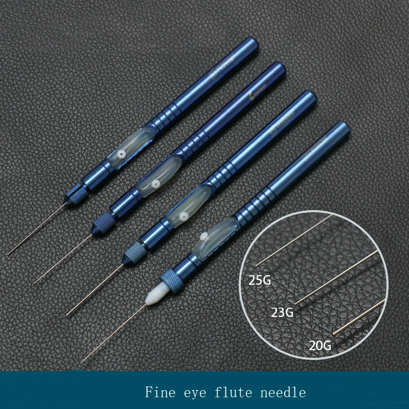 Ophthalmology Flute Needle Titanium Alloy Straight Flush Type With Silicone Tools 20G23G25 Microscopic Instruments