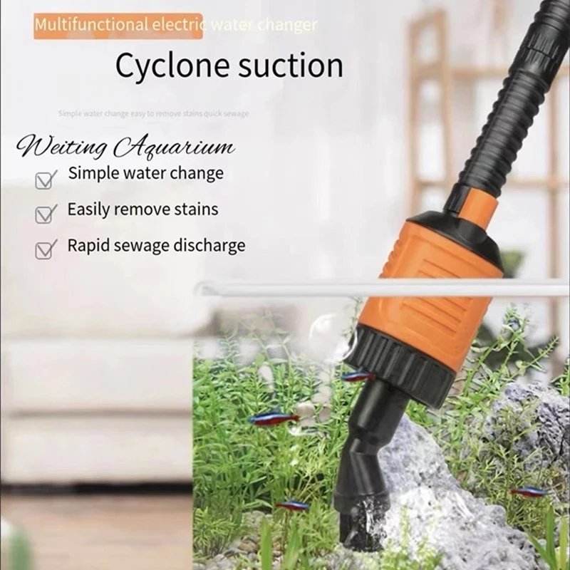 

Fish tank multi-function electric fish tank cleaner pumping artifact fish tank cleaning brush suction toilet aquarium accessorie