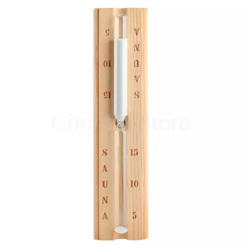 ChuHan Rotation Sauna Timer 15 Minutes Sauna Hourglas Sandglass Wooden White Sand Hourglass for Sauna Room Accessories 2