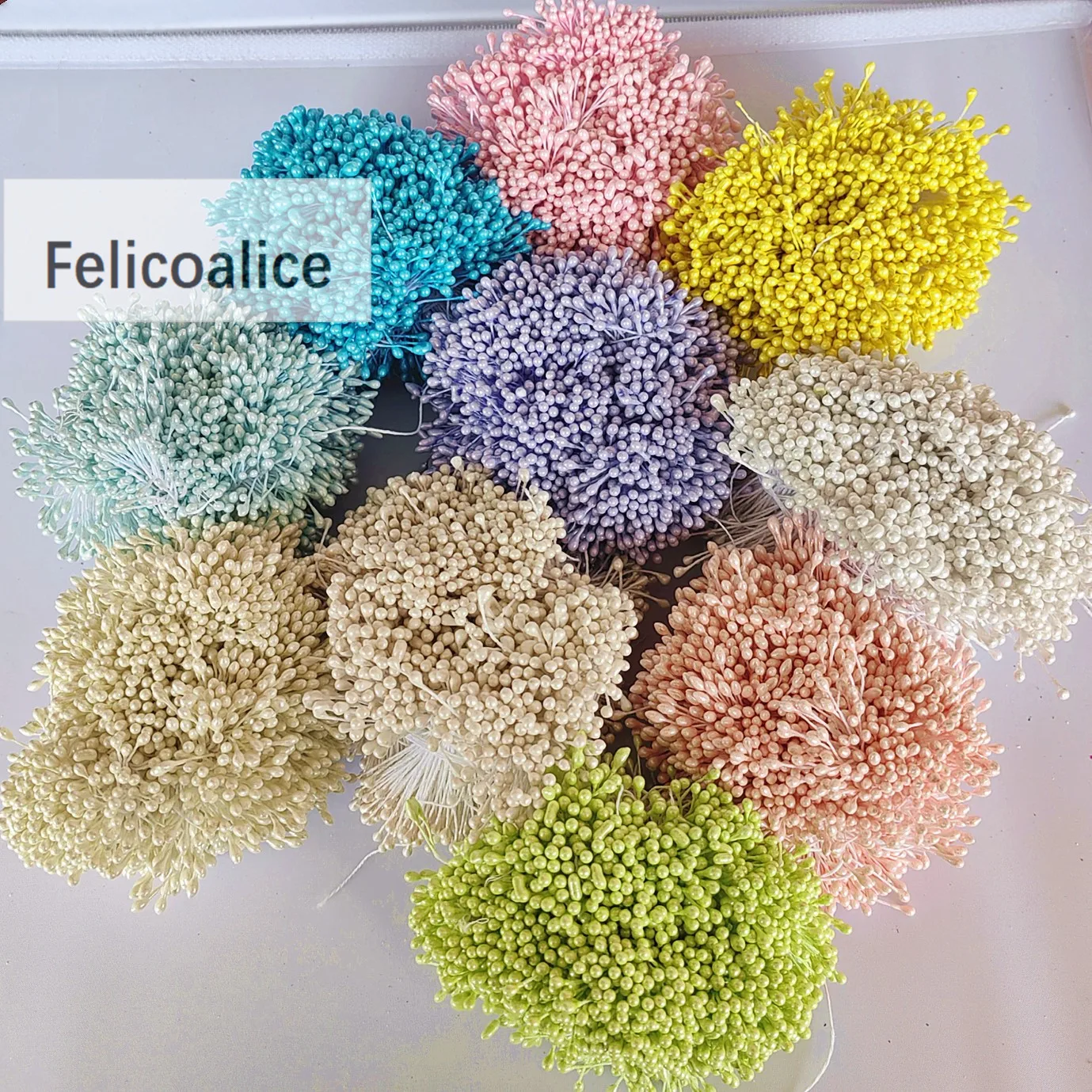 3mm 300 stücke Perle Blume Staubblatt Stampfer Kuchen Dekoration Für DIY Doppel Köpfe Künstliche Blumen Staubblatt Für DIY hochzeit Dekoration
