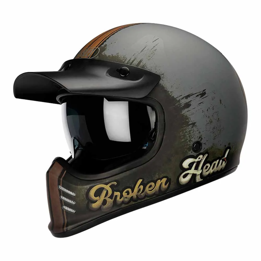 

Skull Ranger Vintage Full Face Biker Helmet Wear-Resistant Motorcycle Accessories Breathable Motocross Kask Anti-Fall Protection