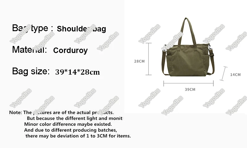 Corduroy Tote Bag Details