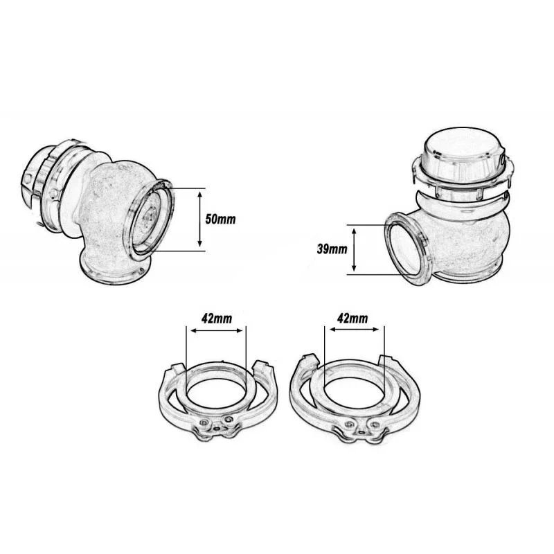 38mm Wastegate Aluminum Top Steel V-band External Waste Gate For Supercharge Turbo Manifold Car Accessories external waste gate