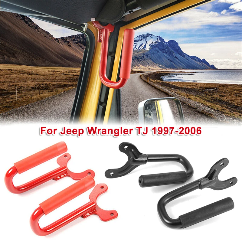 2pcs/set Car Front Row Grab Handles Safety Grip Bars for Jeep Wrangler