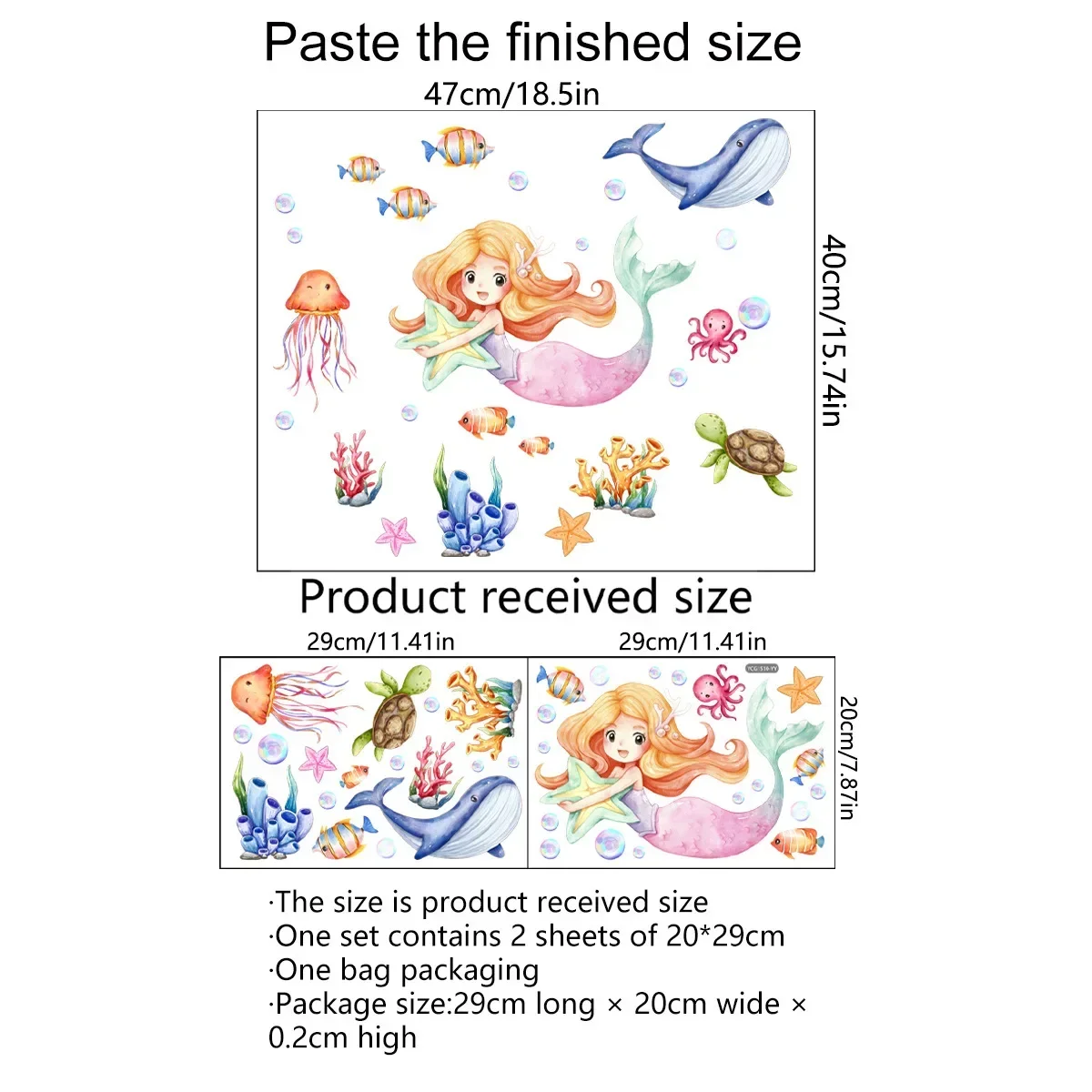 Luminous Underwater World Mermaid Stickers On The Wall Home Decor Glow In The Dark Sticker For Baby Kids Rooms Bedroom Wallpaper
