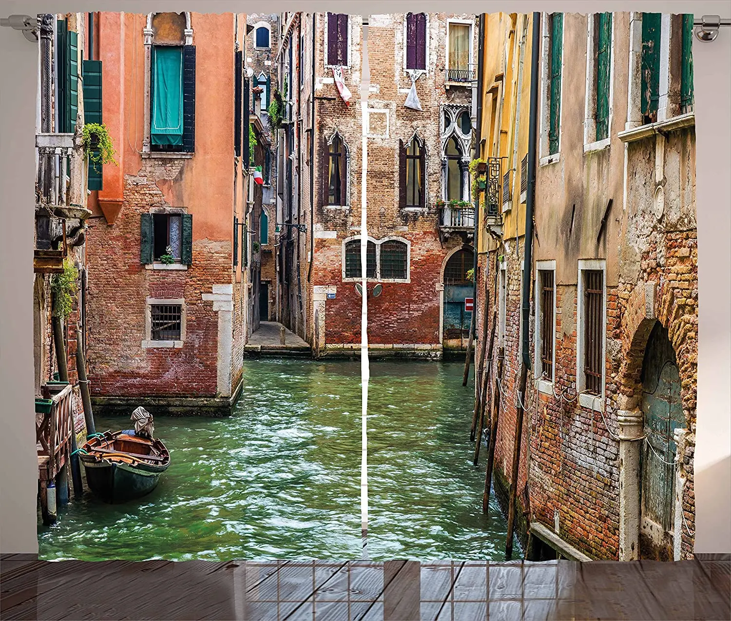 Venice Curtains Italian For Bedroom City On Water Historical Landmark Famous Streets Houses Gondolas Europe Window Drapes