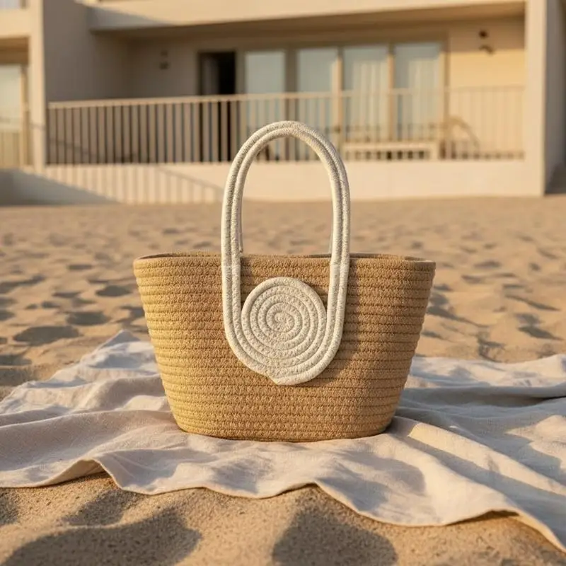✰✪Large Capacity Womens Woven Handbag Vintage Rattan Bag Travel Tote for Beach Picnic Stylish Summer Shoulder Bag 1