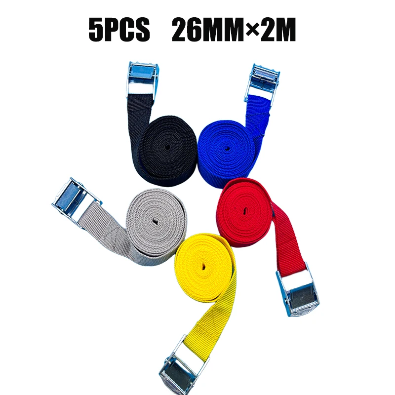 Cargo Straps Cargo Tie Down Strap Tie Down Straps Lashing Strap 5Pcs 2M Tension Rope Tie Down Strap Strong Ratchet Belt Car Luggage Bag Cargo Lashing Strap Zinc Alloy Zinc Nylon 5 Color