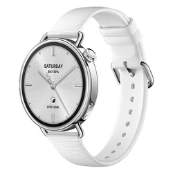 Premium Silicone Sports Loop Strap with Grain Pattern - Compatible with 41mm Smartwatches for 18mm Universal (White)