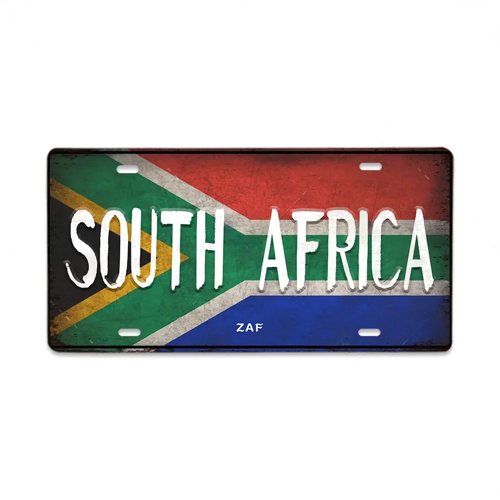Vintage Tourism Country Poster Metal Sign - Retro License Plate Style Wall Art