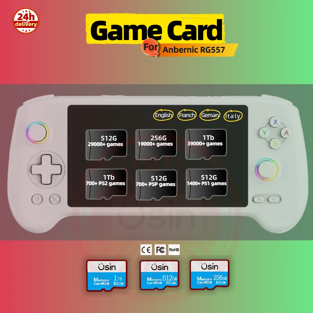 Anbernic RG557 Game Card Retro CLASSIC WIIU ARCADE GAMECUBE Gaming Console