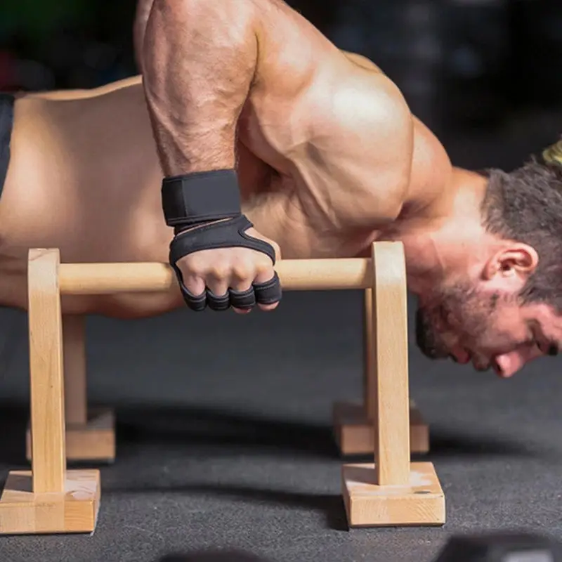 1pair Hand Wrist Palm Protector Gloves Gym Fitness Heavy Glove Gloves Half Non-Slip Wrist Finger Weightlifting Sport Support