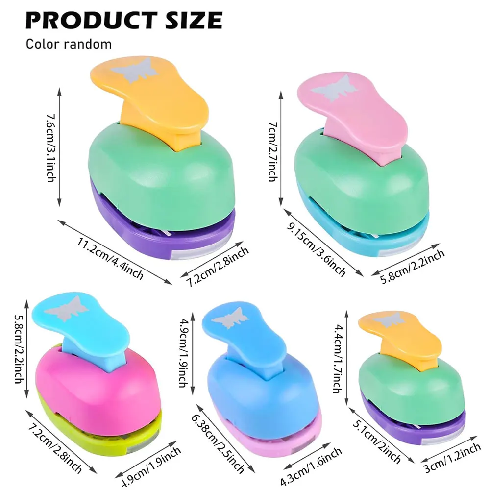 나비 모양 홀 펀치, 스크랩북 홀 펀치, 종이 공예, 카드 장식 및 DIY 공예에 적합(색상 랜덤)