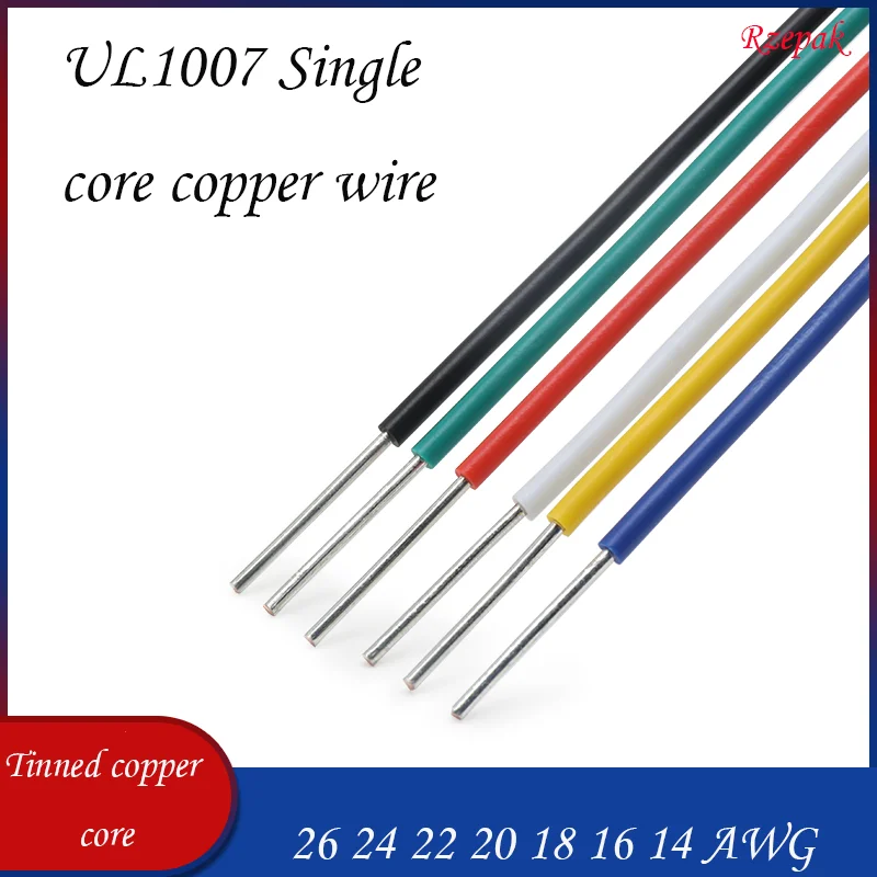 5M/50M Filo Single Core UL1007 Linea Di Rame Stagnato In PVC 14/16/18 /20/22/24/26 AWG Cavo Solido Linea LED Attrezzatura Fai Da Te Cavo Elettrico - Foto 6
