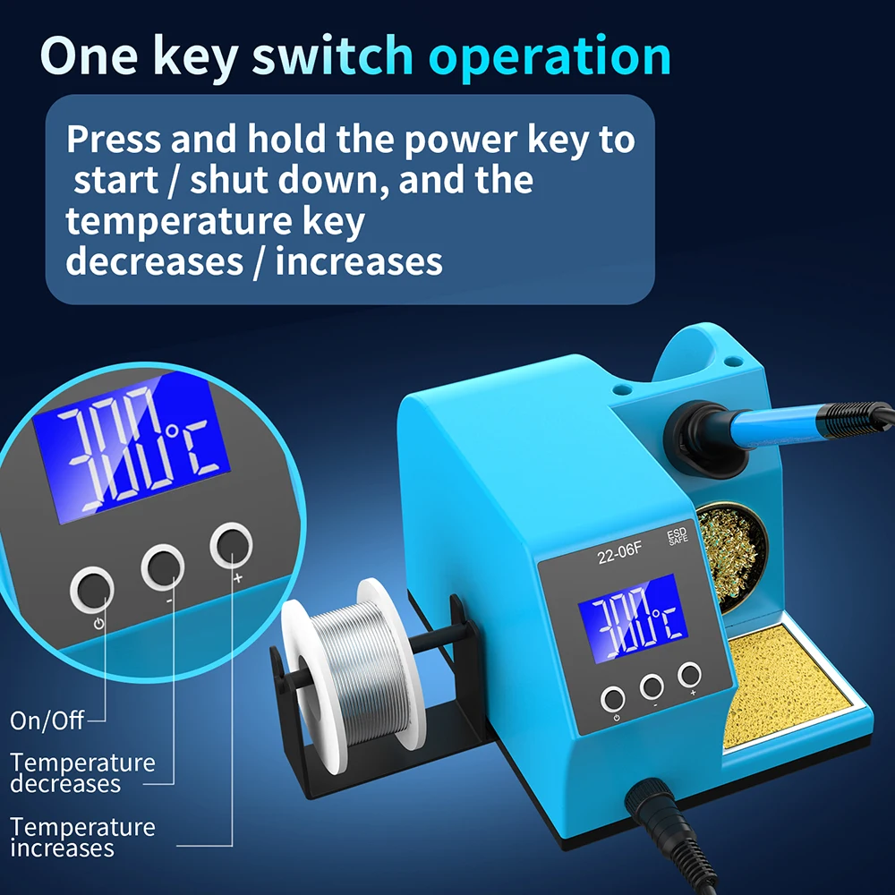 60W Digital Soldering Station PID Fast Heating Temperature Control 180-480℃ Adjustable ℃ ℉ Unit Electric Solder Welding Station 5