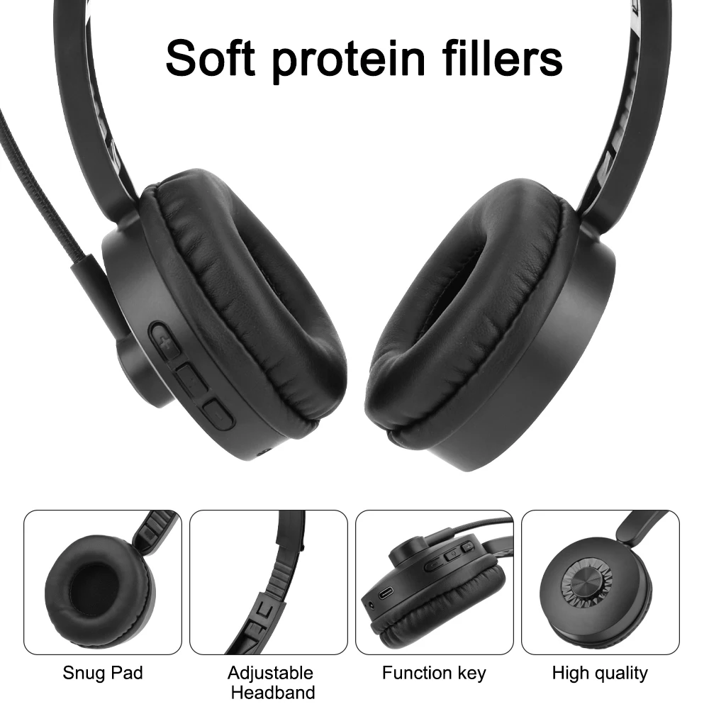 Headset Wireless Bluetooth 5.0 Headset with Noise Cancelling Microphone Ideal for Truck Drivers, Offices, Call Centre Work 2