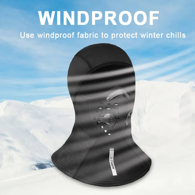 Winter Ski Mask Cycling Mask Anti-Dust Cycling Filter Windproof Full Face Cover Balaclava Skiing Skating Hat X-TIGER