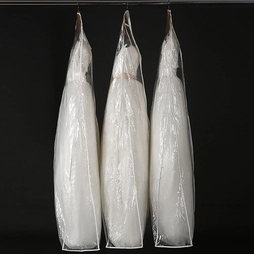 

Transparent PVC Wedding Dress Dustproof Hanging Protector Storage Bridal Dust Large Gowns Size Bag Garment Proof Bags Cover W7Y1