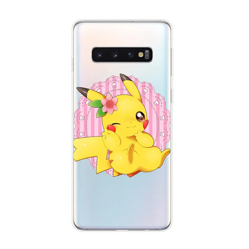 kawaii samsung phone cases Nhật Bản Pokemons Bé Ốp Silicon Trong Suốt Dành Cho Samsung Galaxy Samsung Galaxy S22 Pro S21 S20 FE Cực S10 S10E Lite S9 Plus ốp Lưng Điện Thoại silicone case samsung