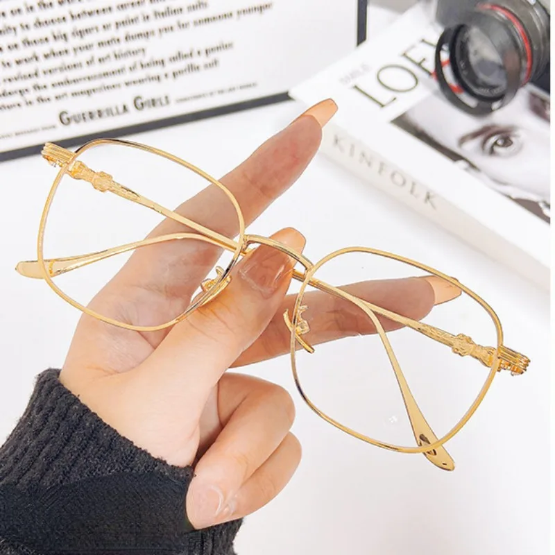 Gold/Silver Large Frame Presbyopia Glasses Resin Lenses Blue Light Resistant Reading Glasses Wholesale of Unisex Products 5