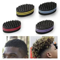 Brosse à cheveux ovale Double face torsadée magique, brosse en éponge pour bobine Afro naturelle ondulée, brosses en éponge pour tresses de cheveux 2