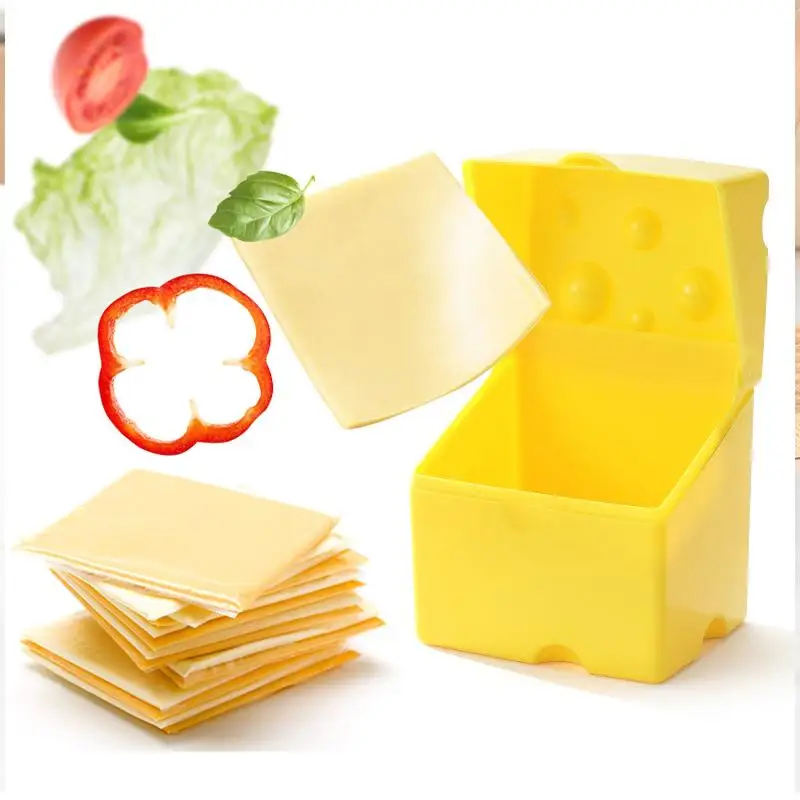 Description Picture 5 of itemCreative Cheese-Shaped Storage Box Kitchen Refrigerator Cheese Slice Storage Container Fruit Snack Box Refrigerator Organizer