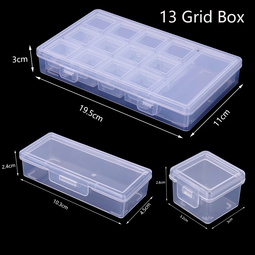 Description Picture 6 of item4/7/8/13/20 Slots Diamond Painting Plastic Storage Box Embroidery Accessory Case Clear Beads Storage Boxes Cross Stitch Tools