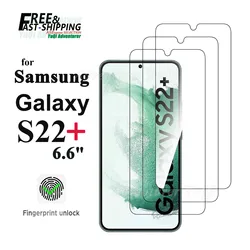 Premium Tempered Glass Screen Protector - 6.6 inch, HD Crystal Clarity, 9H Hardness, Fingerprint Resistant - 4 pcs (For SAM S22 plus)