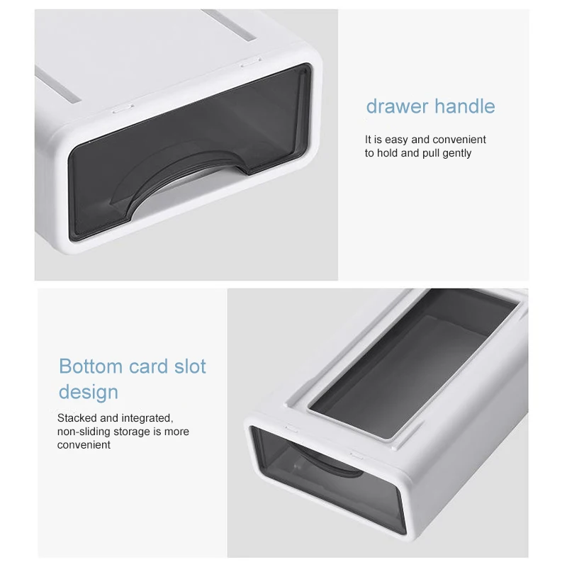 Desktop Storage Letter Plastic Gray Box Small Items Storage Document Tray Home Office Drawer For Pen Note Girls Makeup Organizer