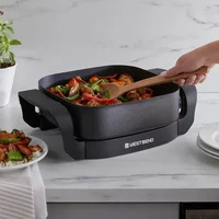 Electric Skillet, Family-Sized 3-Inch Deep with Diamond Shield Scratch-Resistant Non-Stick Finish, 12-Inch, Black 2