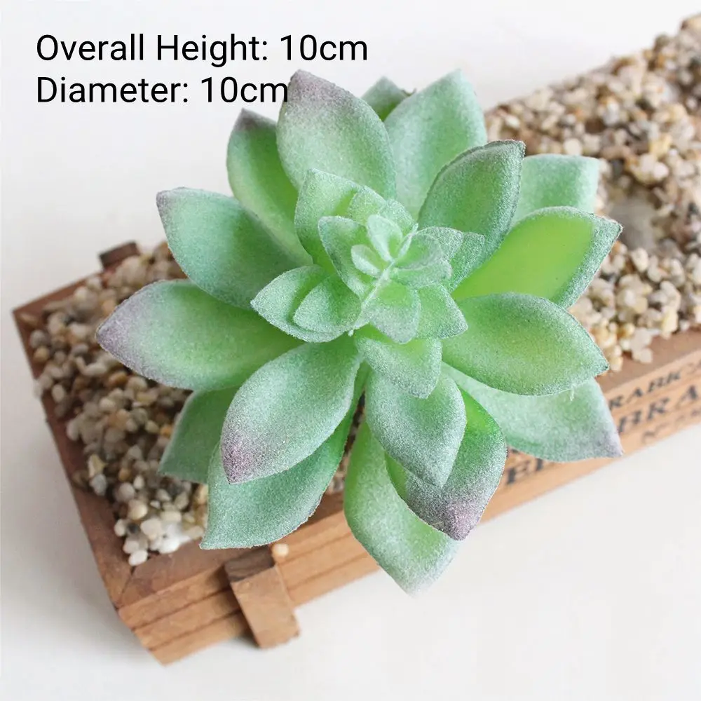 Verdant Flocked Artificial Succulents for Home and Garden Decor