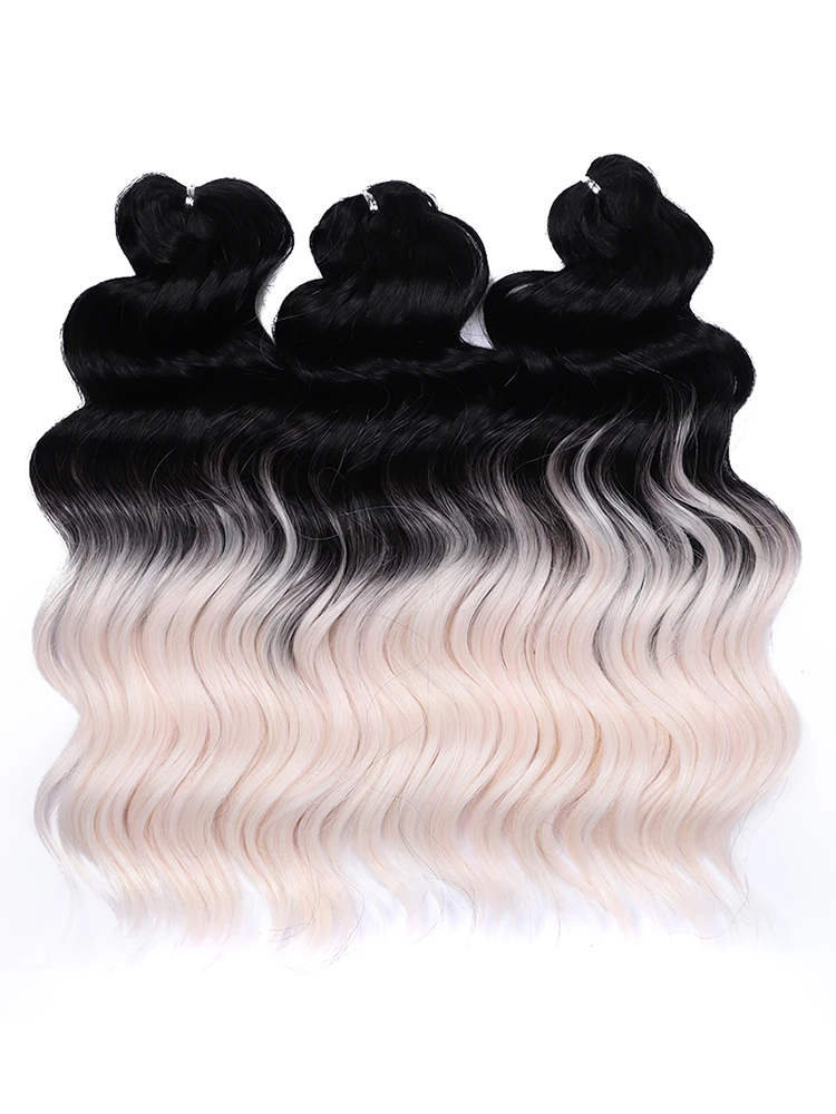 Synthetic Twist Crochet Curly Hair 16 Inch Deep Wave Braid Hair Ombre Pink Blonde Brown Water Wave Braiding Hair Extensions 4