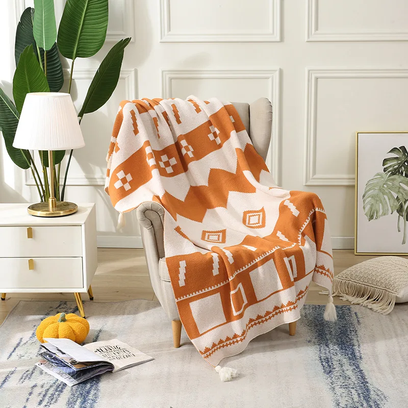 

Nordic Knitted Blanket Sofa Bed Decorative Bed Thread Blankets Sofa Office Nap Throw Blankets Soft Bed Tapestry Blanket Cover