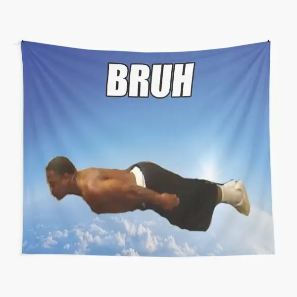 Живописный гобелен Bruh Flying Meme, красивый Настенный декор, коврик с принтом для гостиной, художественное покрывало, покрывало для спальни, одеяло для путешествий, комнат, домашний цветной