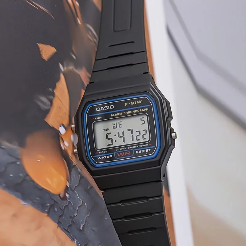 Casio Small Square Electronic Waterproof Fashion Sports Wristwatch with LCD Display