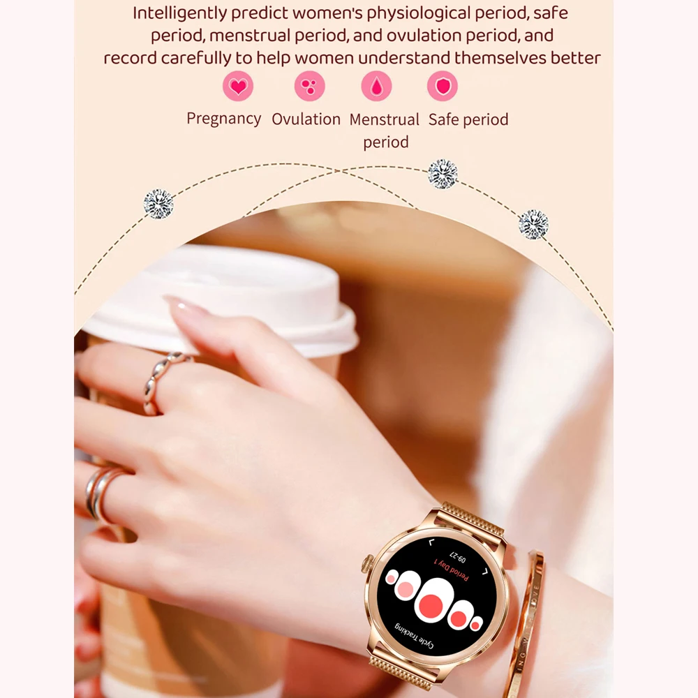 2025 New Ultra-Thin AMOLED Smart Watch Health monitor Custom Dial Ladies Bracelet BT Call Screen Always Display Smartwatch +Box