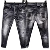 Chareiharper 930  New Tatty Paint Splash men's slim Fit Stick Fabric Stretch jeans Blue Leggings 1