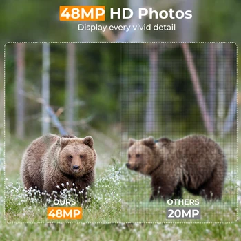 Trail Camera 4k 48MP WiFi Hunting Cameras with 0.2s Trigger Time No Glow Infrared Led for Night Vision Motion Activate Trail Cam 3