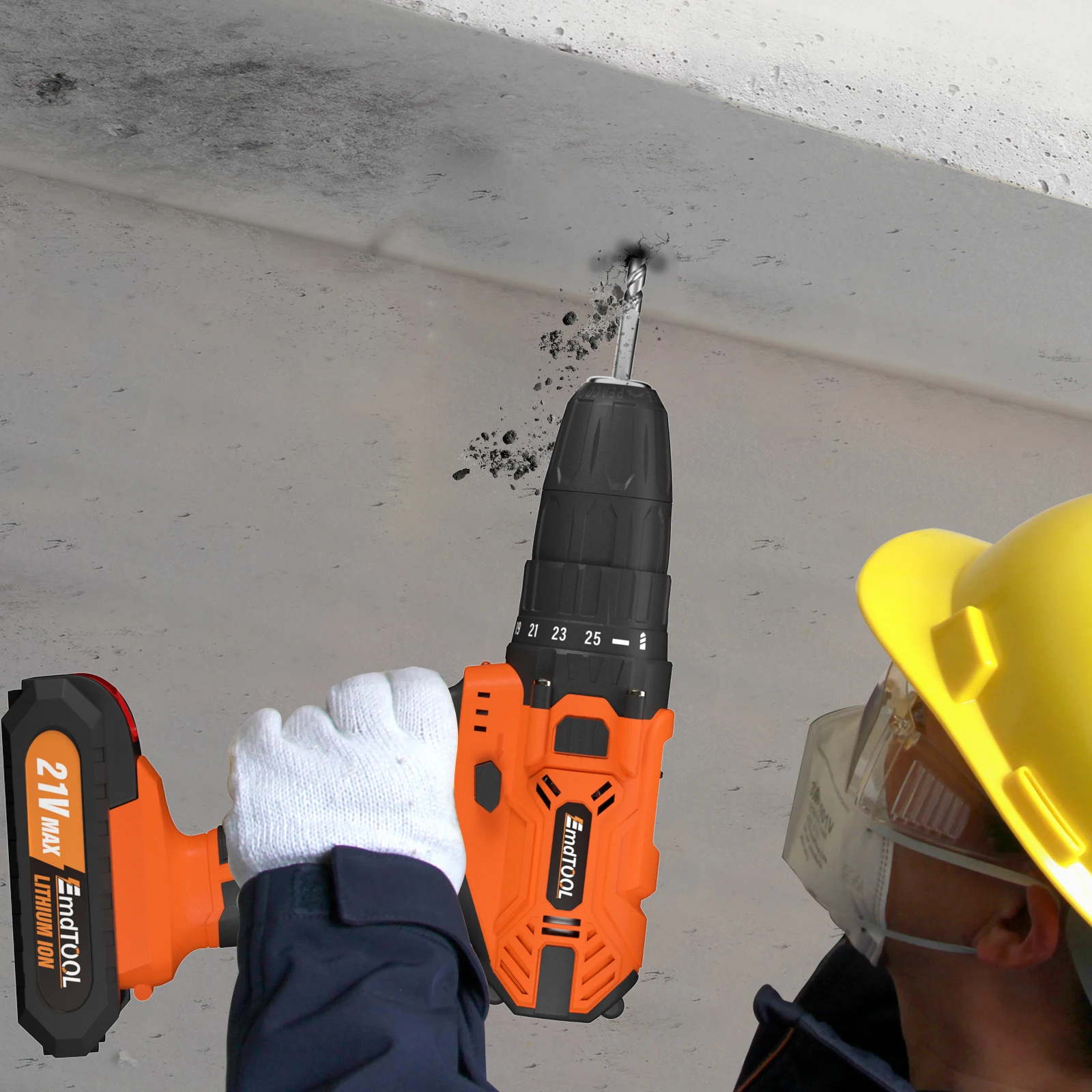 21V Cordless Power Drill, Cordless Screwdriver Drill Set 45Nm Power, 25+1 Torque, 2 Speed, LED Light, 1.5Ah Battery, BLUE