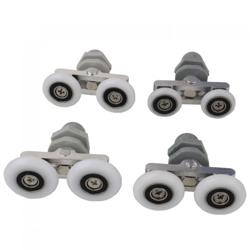 Shower Door Roller Twin Wheels 19 / 23 / 25 27mm for Shower Room Glass Door 180 Degree Swing Runner Wheels 1Piece