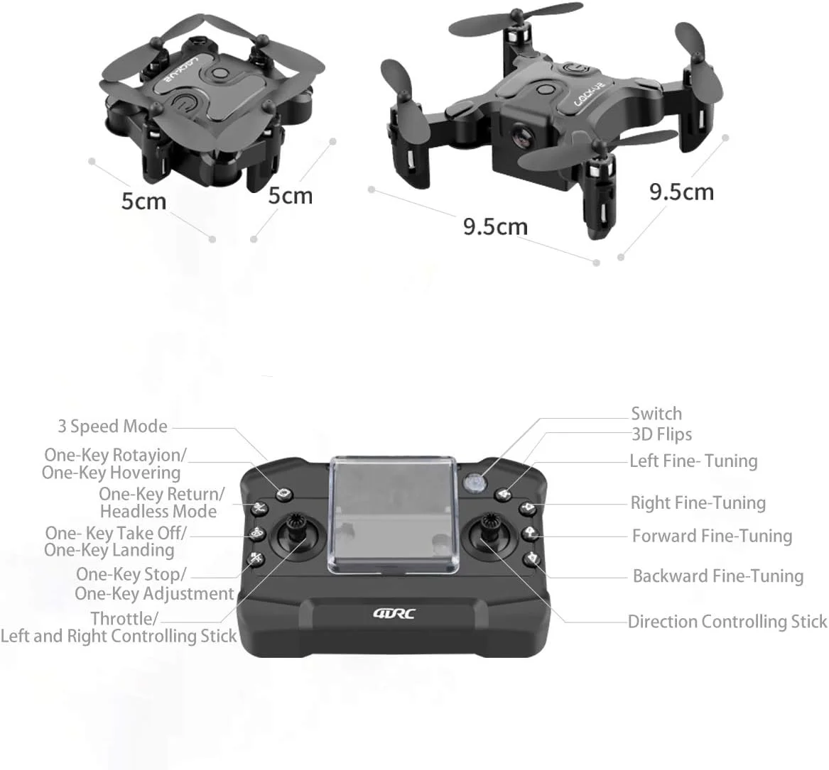 4DRC V2 Mini Drone HD WiFi FPV Pliable avec Maintien d'Altitude