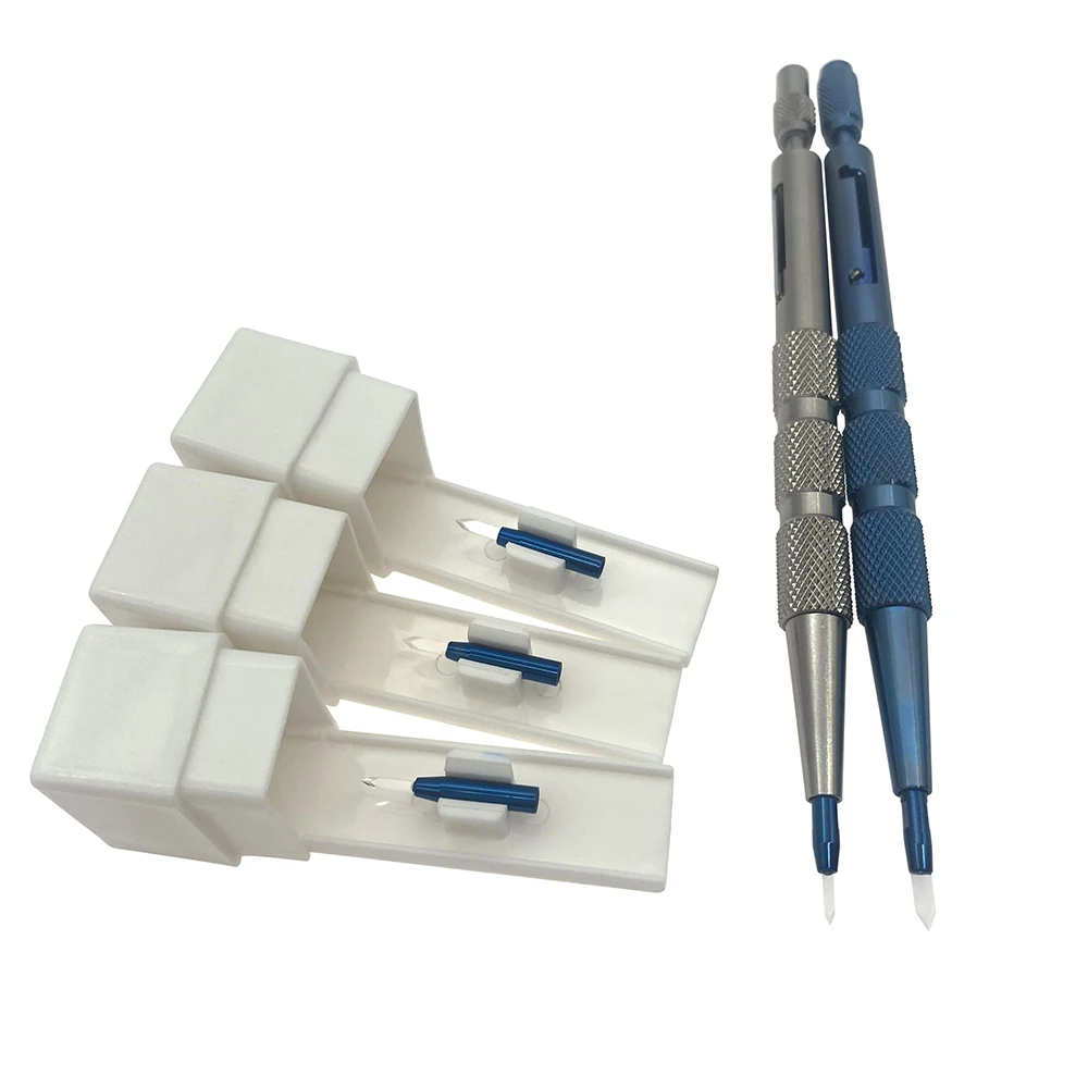 SapphireCrescentBladeKeratomeCorneaBladesStraightElbowDouble