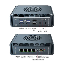 4x Intel i226 2.5G LAN 12th Gen Alder Laker Soft Router Core i7 i5 i3 1265U Proxmox VMs Server Computer DP HDMI FAN Mini PC 8505